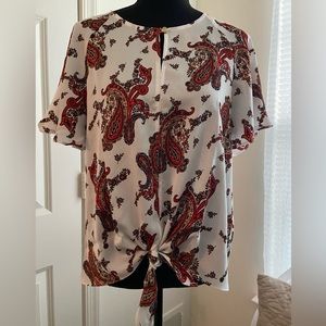 Liz Claiborne - Keyhole Neck Short Sleeve Blouse (NWT)